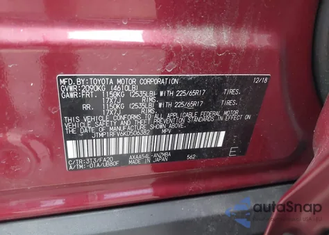 2019 Toyota Rav4 Xle from USA, damaged, VIN JTMP1RFV6KD506382